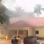 BREAKING: Again, gunmen set another police station ablaze In Abia