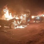 Ogun: One shot as residents burn down three Customs vehicles (photos)